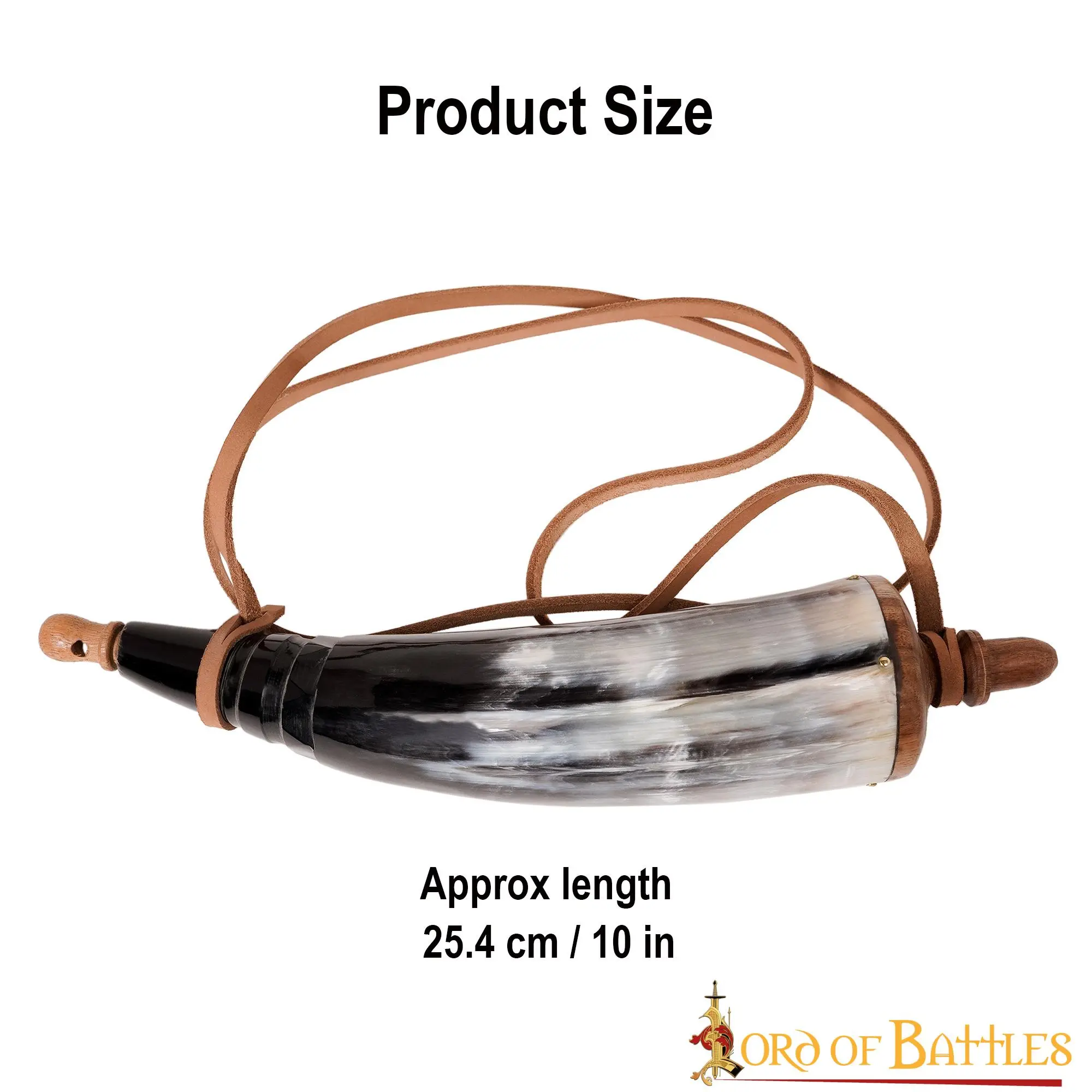 Viking Warrior Gun Powder Horn Functional Genuine Horn Accessory - Image 3