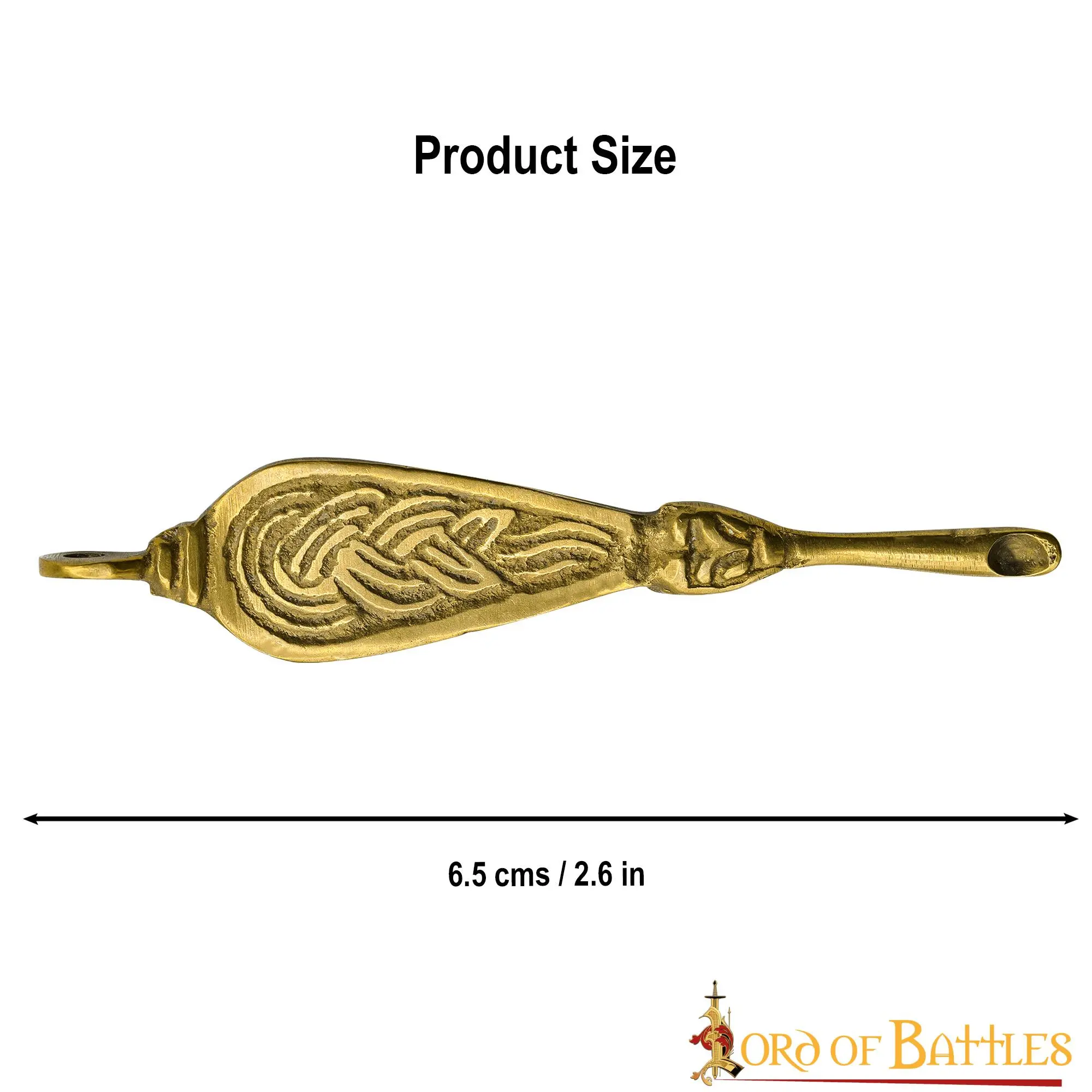Ornate Viking Pure Solid Brass Ear Cleaner Fully Functional Accessory - Image 3