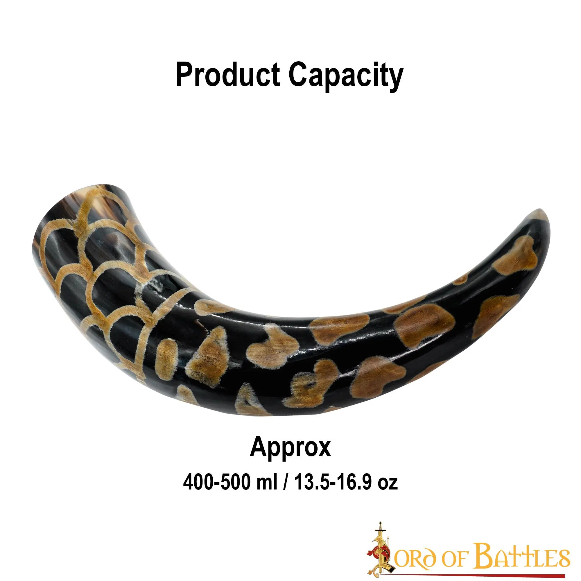 Medieval Viking Drinking Horn With Burnt Design Handcrafted Genuine Ox Horn - Image 3