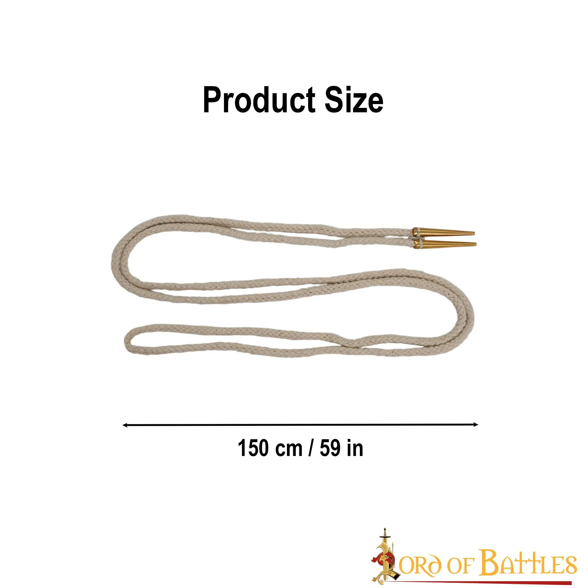 Medieval Pure Brass Aiglets Fabric Ecru Strings Ideal Clothing Accessory - Image 3