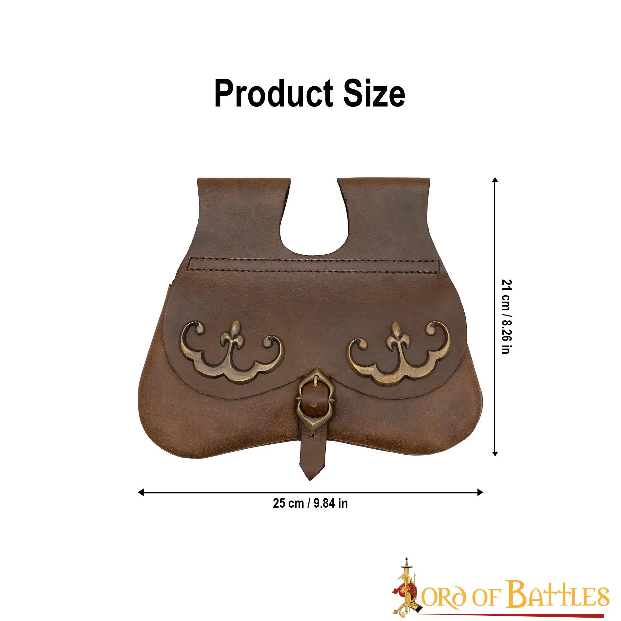 15th Century Pouch With Antique Brass Fleur De Lis Mounts - Image 3