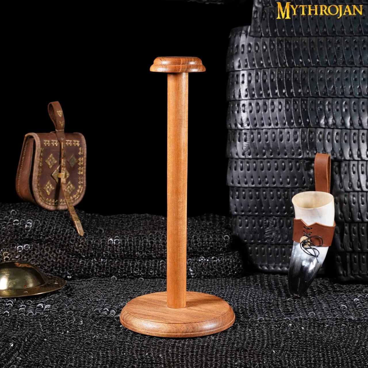 Mythrojan Medieval Wooden Helmet Stand - Image 6