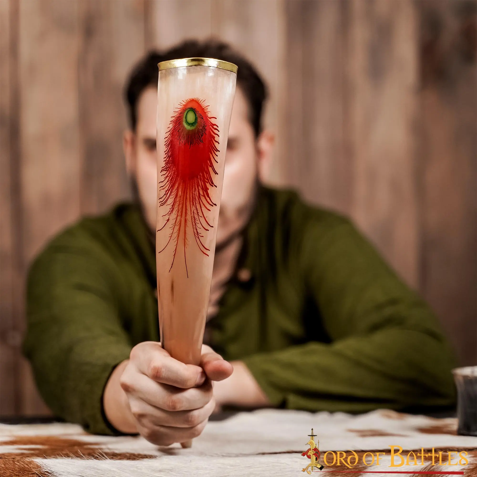 Drinking Horn With Brilliant Patterns Handcrafted Genuine Ox Horn - Image 6