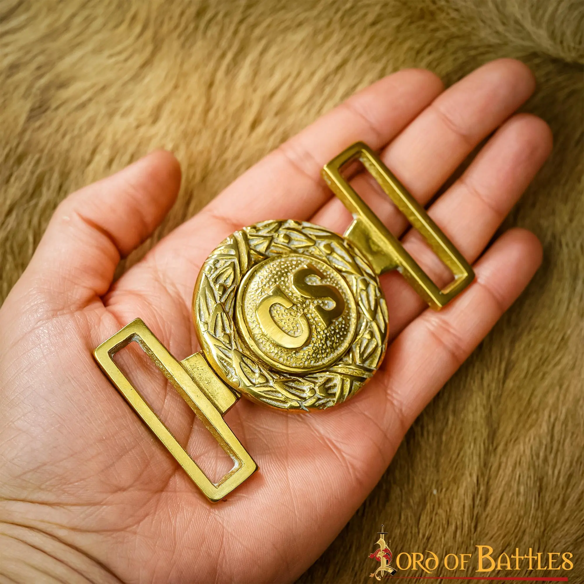 Civil War Confederate Officers Brass Belt Buckle - Image 5