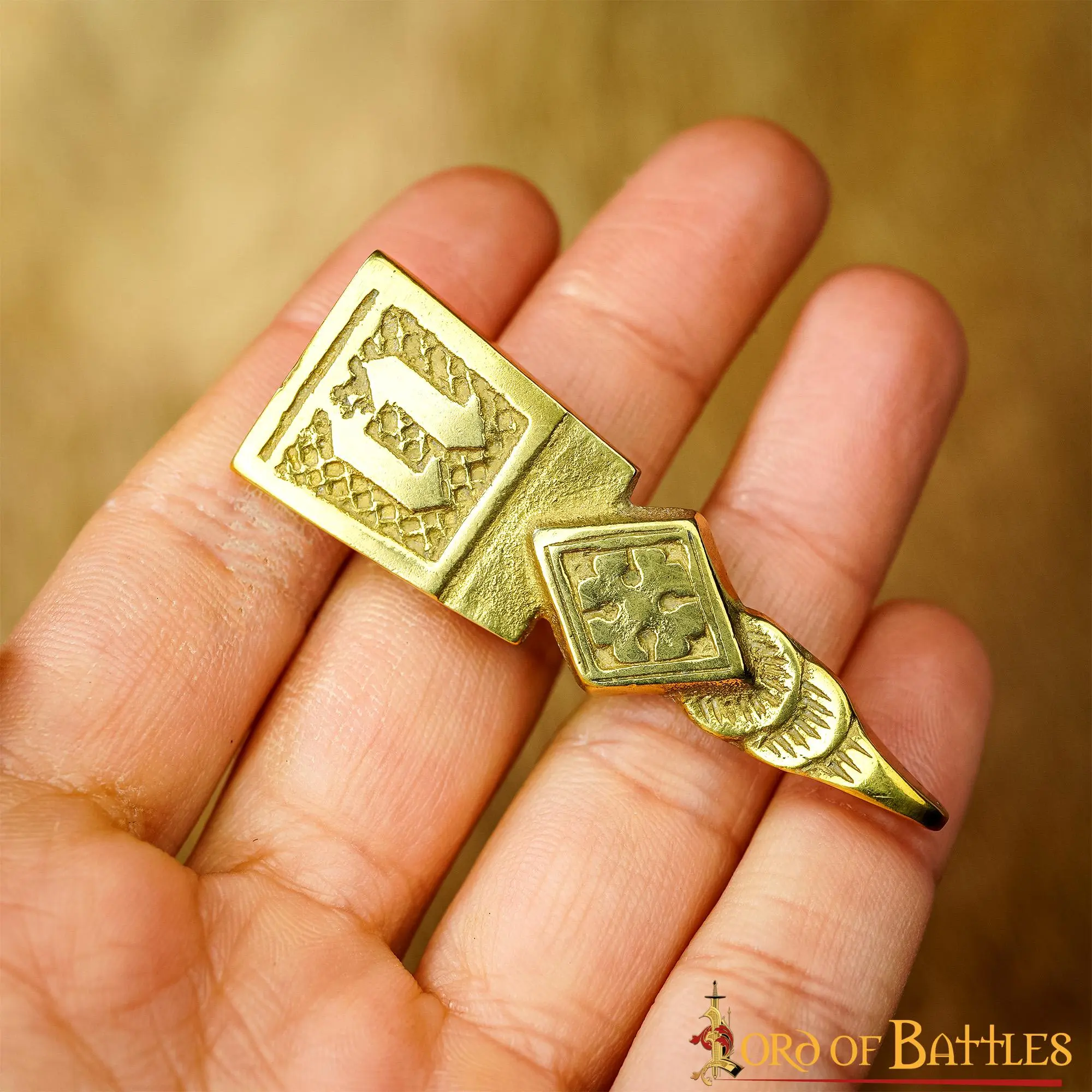 Intricate Medieval Pure Solid Brass Belt End Chape Functional Accessory - Image 5