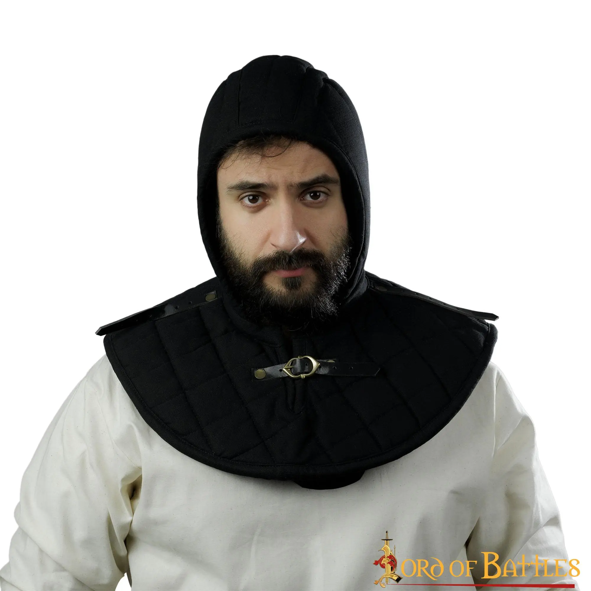 Medieval Padded Arming Cap With Hood Ready For Your Pauldrons - Image 3