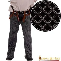 Round Ring Chainmail Leggings Chausses Hoses, Butted, ID 9 Mm, Spring Steel