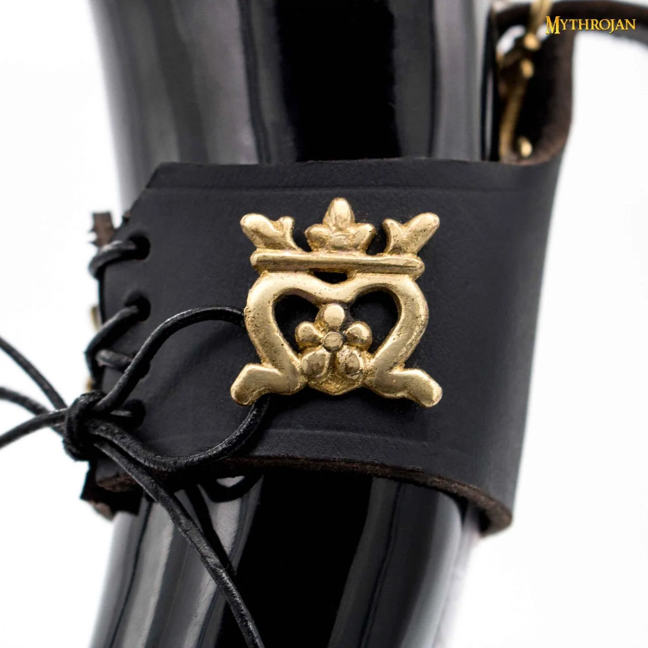 Mythrojan THE ELEGANT LADY Viking Drinking Horn With Black Leather Holder Authentic Medieval Inspired Viking Wine/Mead Mug – Polished Finish - Image 4