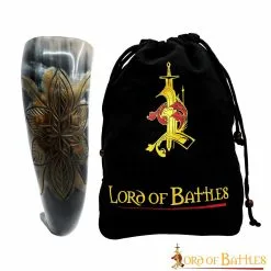 Blossom Drinking Horn With Charred Specks Handcrafted Genuine Ox Horn