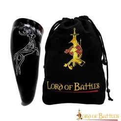 Roebuck Drinking Horn Engraved Handcrafted Genuine Ox Horn