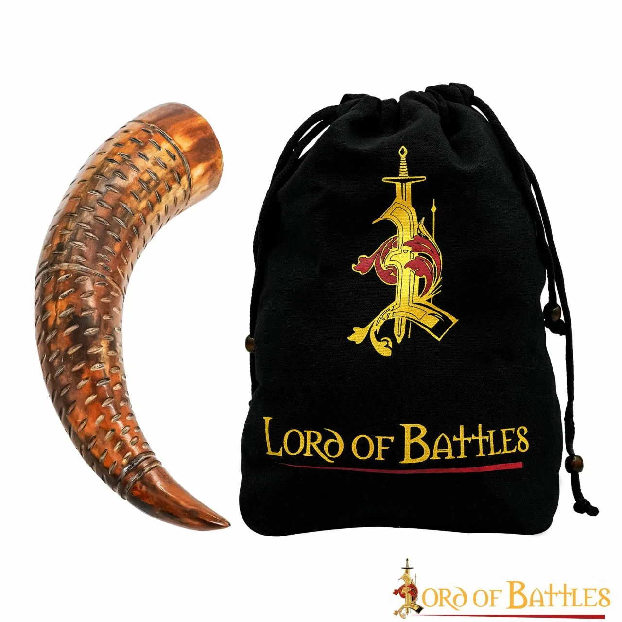 Medieval Viking Drinking Horn With Engraved Specs Handcrafted Genuine Ox Horn