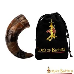 Medieval Viking Drinking Horn With Engraved Designs Handcrafted Genuine Ox Horn