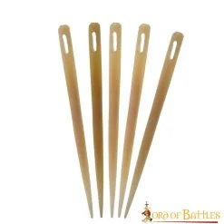 Medieval Embroidery Needles Set Of 5 Handmade Genuine Bone Functional Accessory