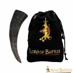 Medieval Viking Drinking Horn With Carved Scales Genuine Buffalo Horn