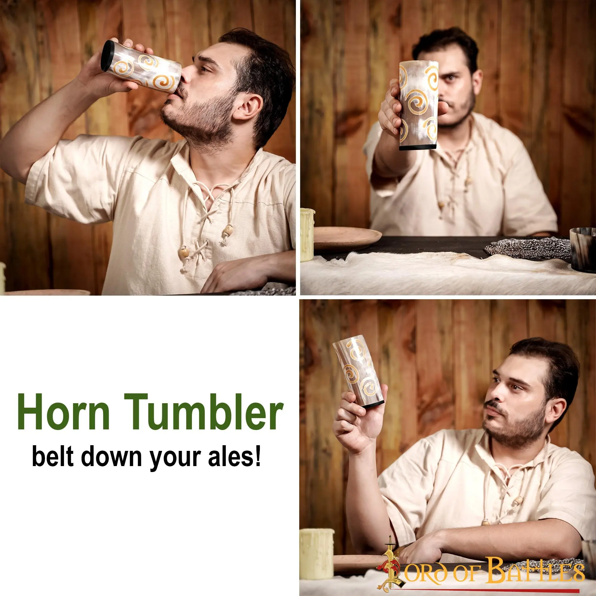 Medieval Viking Horn Tumbler Beer Mug Handcrafted Genuine Ox Horn - Image 5