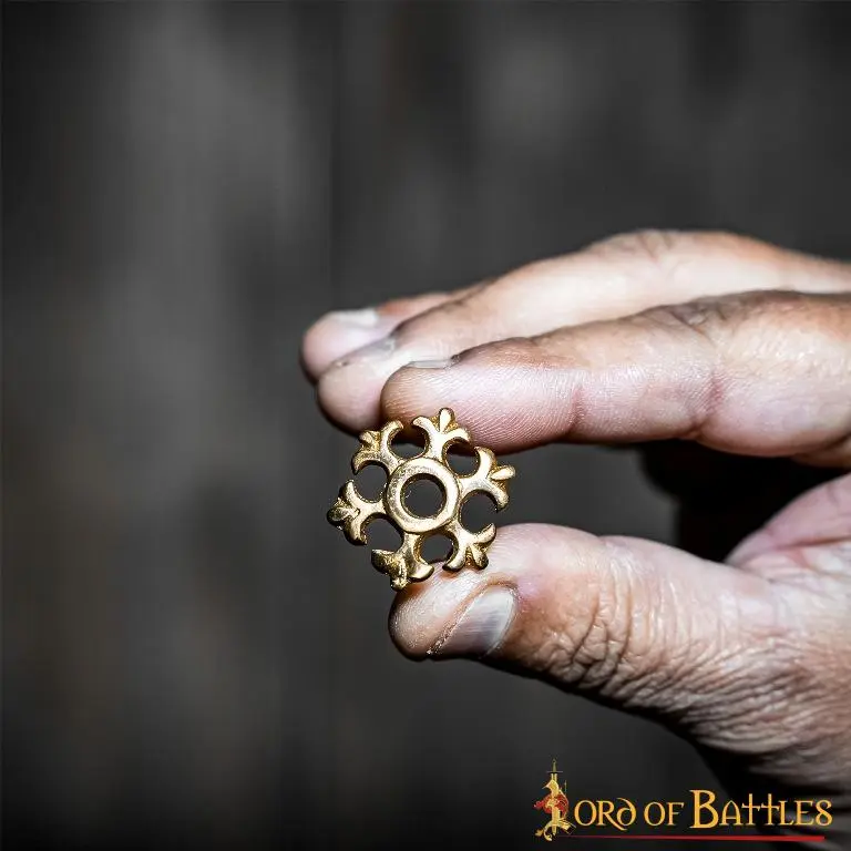 Fleur Rosette Belt Studs Or Conchos Pure Solid Brass Set Of 5 - Image 5