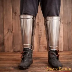 Medieval Fantasy Plain Greaves LARP Armor 18 Gauge