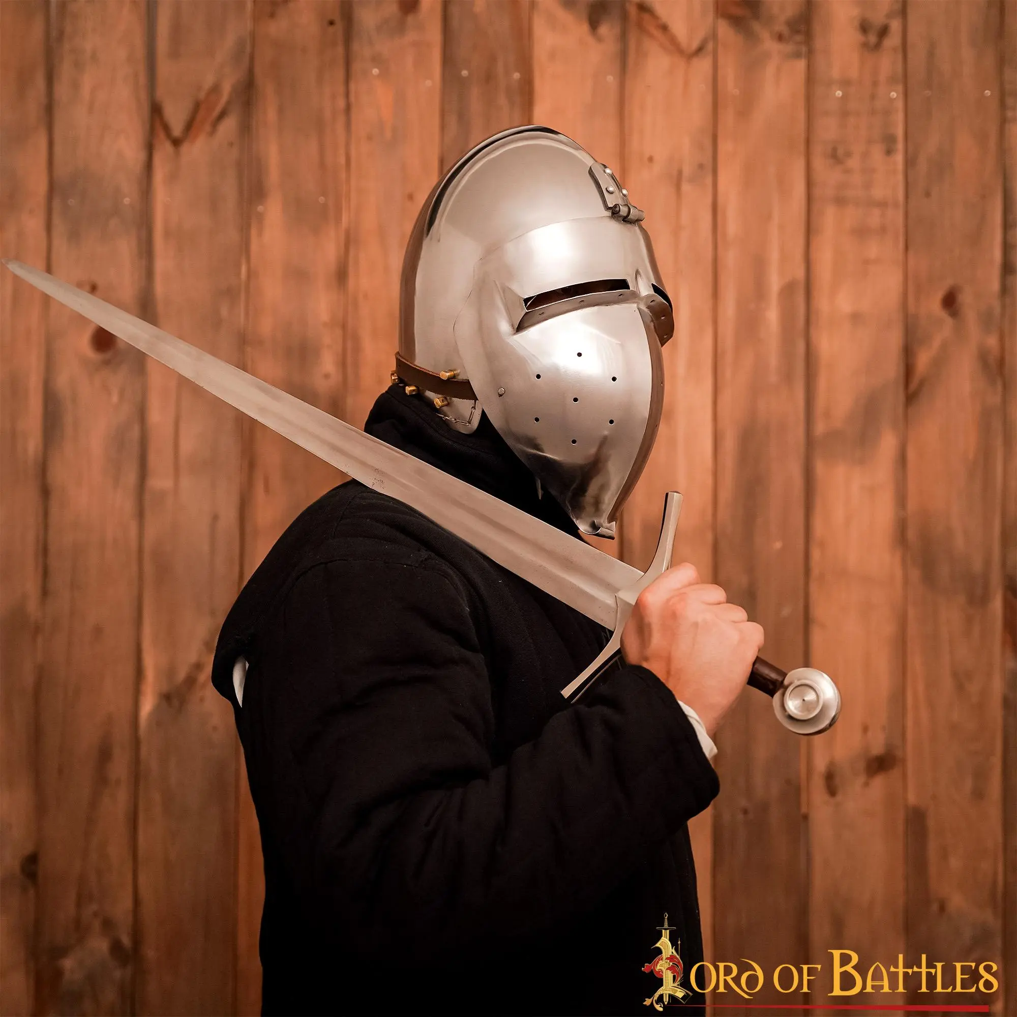 Medieval Klappvisor Bascinet Helmet With Padded Liner 16 Gauge - Image 6