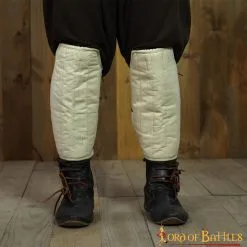 Medieval Padded Greaves Handmade From Sturdy Canvas Cotton