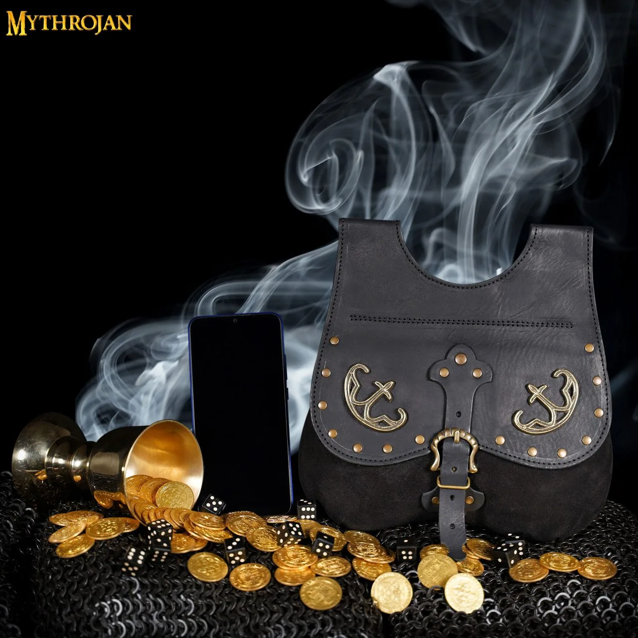 MYTHROJAN LATE MEDIEVAL KIDNEY POUCH Historical 14th-15th Century Bollock Purse 10”×10” - Image 2