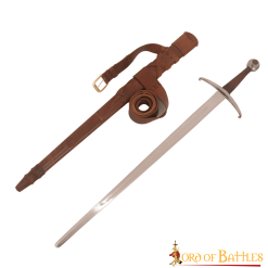 Gothic Type XV Oakeshott Typology Functional Sword With Genuine Leather Scabbard