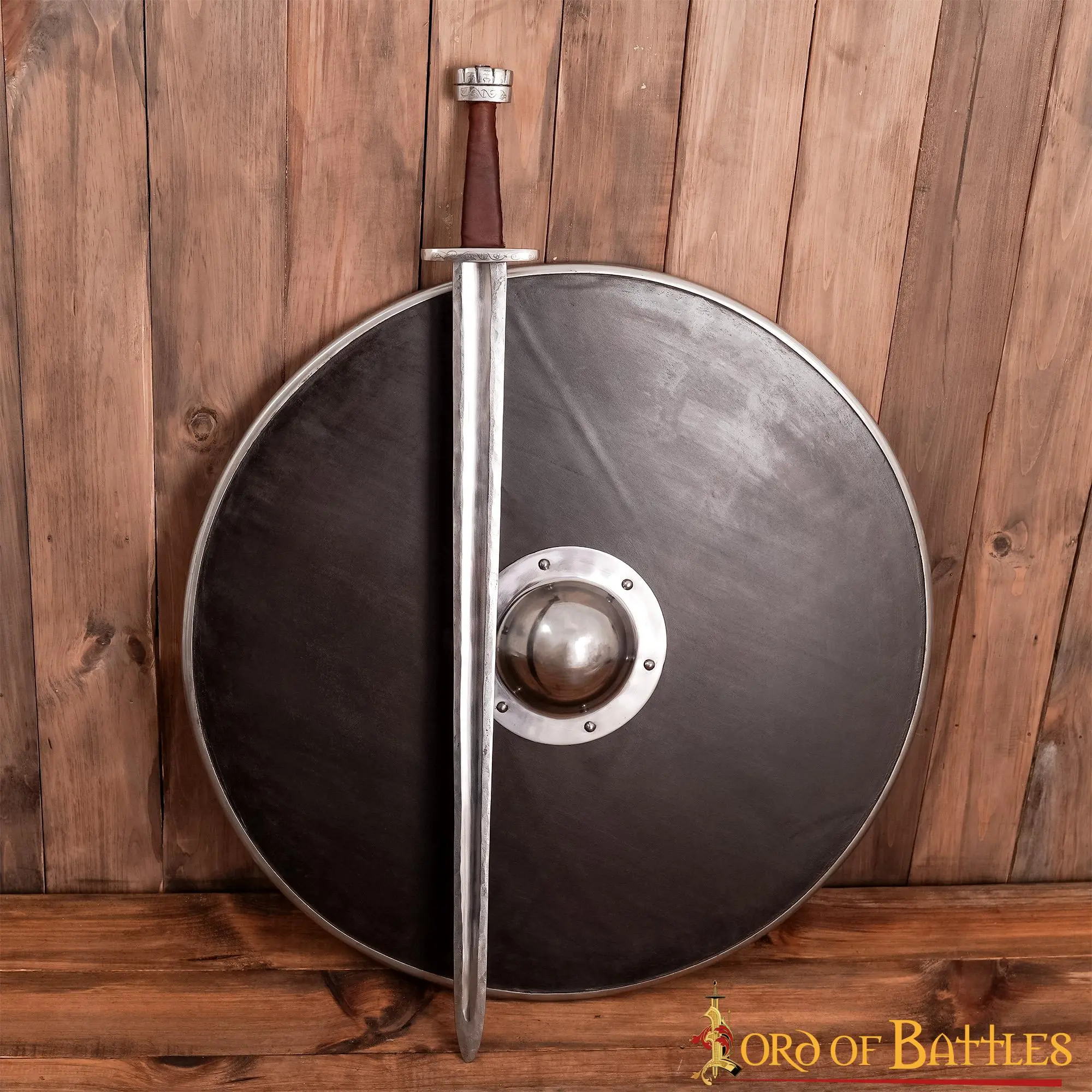 10th C Viking Sword With Antiqued Steel Blade And Leather Scabbard - Image 6