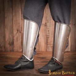 Medieval Simple Greaves LARP Armor 18 Gauge