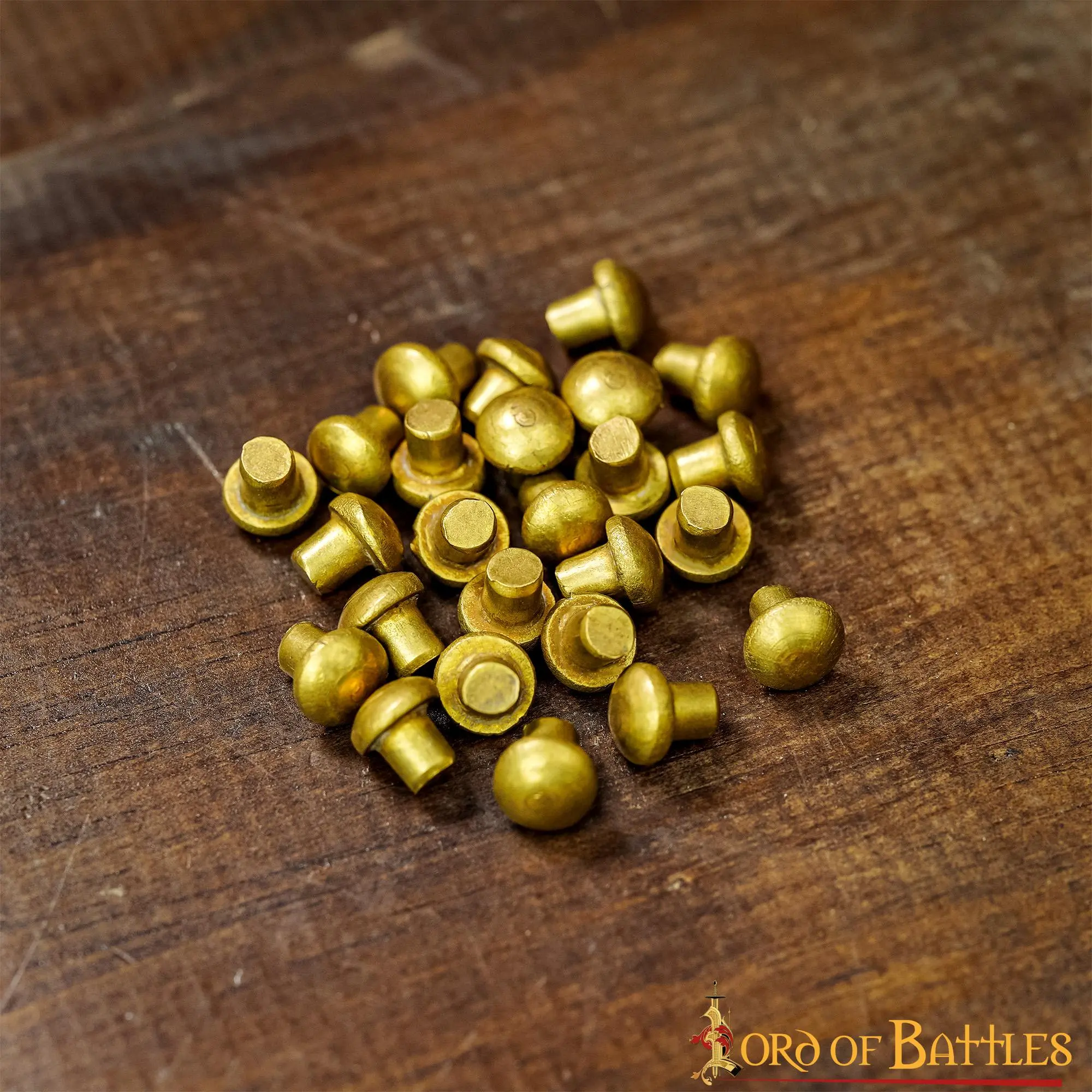 Pure Brass Small Mushroom Head Rivets Set Of 25 - Image 6