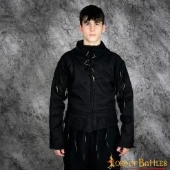 15th Century Black Arming Doublet Canvas Cotton