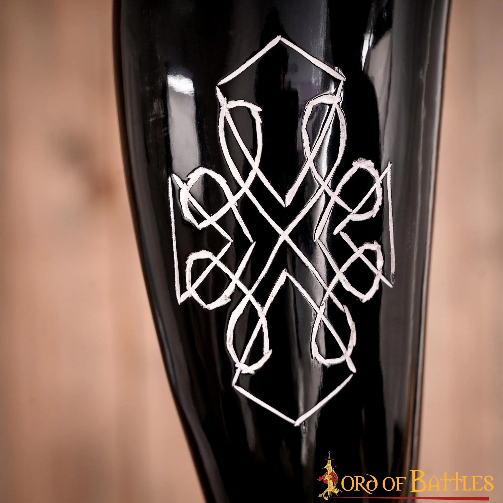 Drinking Ox Horn With Engraved Nordic Design Handcrafted Genuine Ox Horn - Image 6