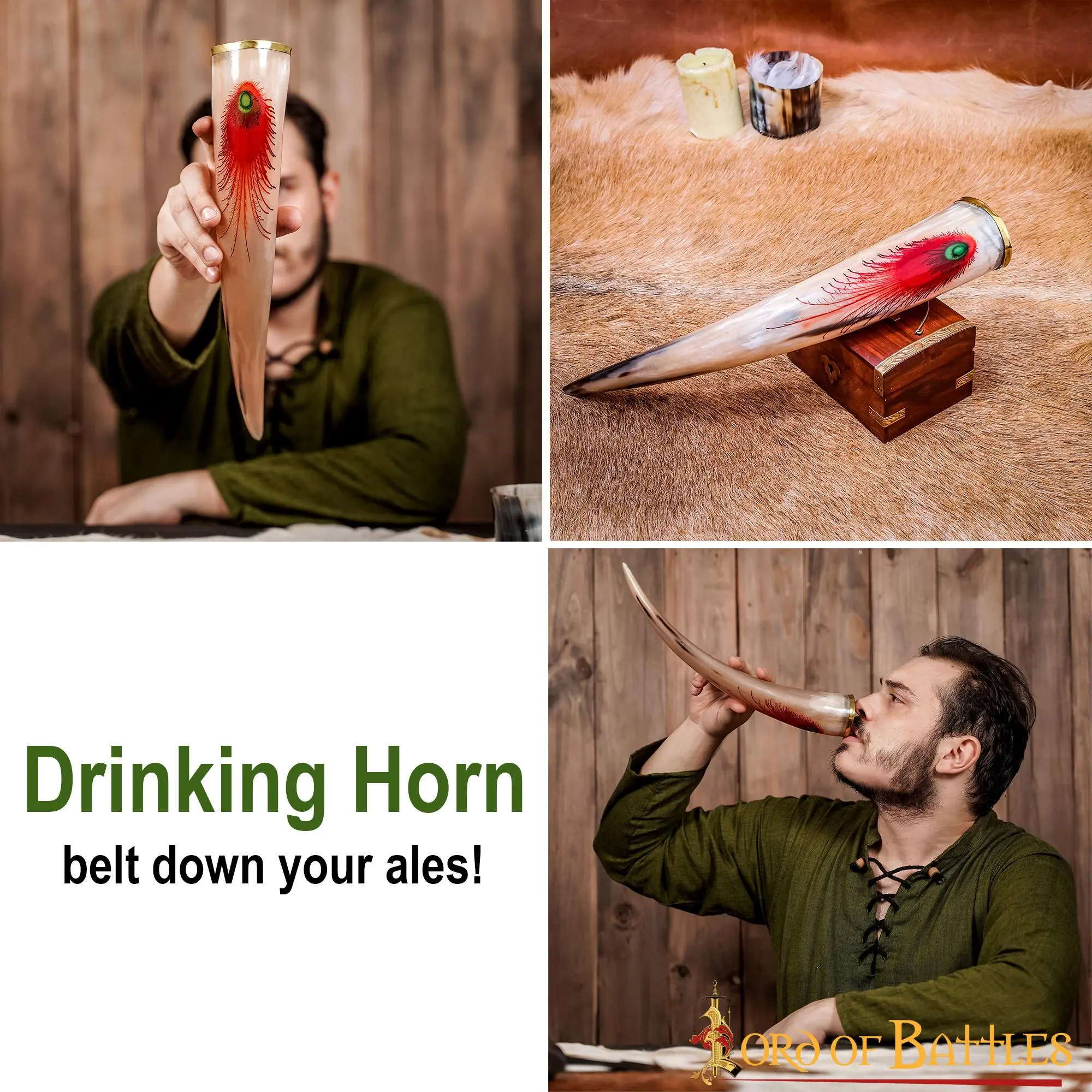 Drinking Horn With Brilliant Patterns Handcrafted Genuine Ox Horn - Image 5