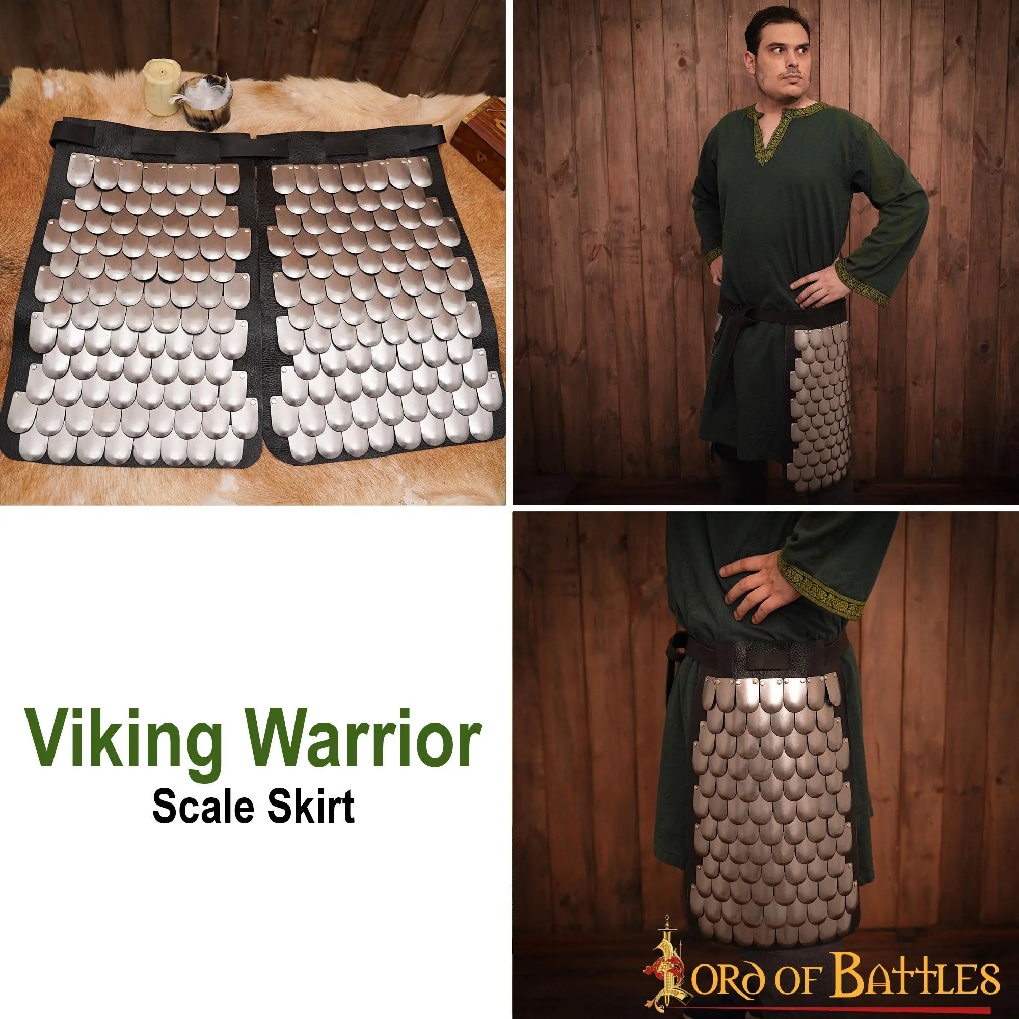 Viking Warrior Scale Skirt Genuine Leather And 20 Gauge Steel Scales - Image 6