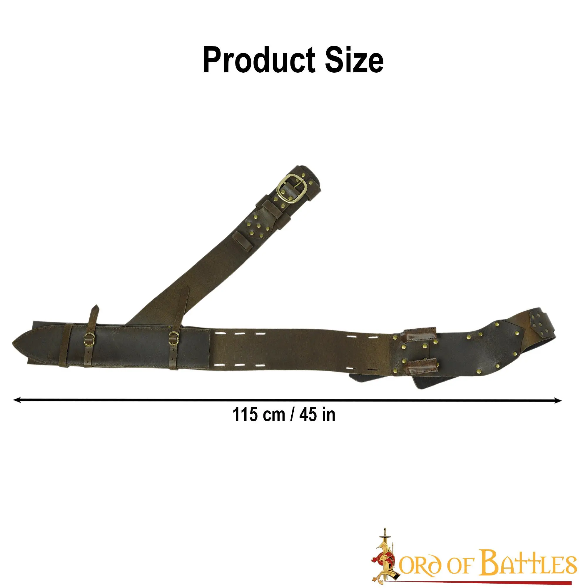 Medieval Back Hanger Baldric Genuine Leather Sword Sheath - Image 3