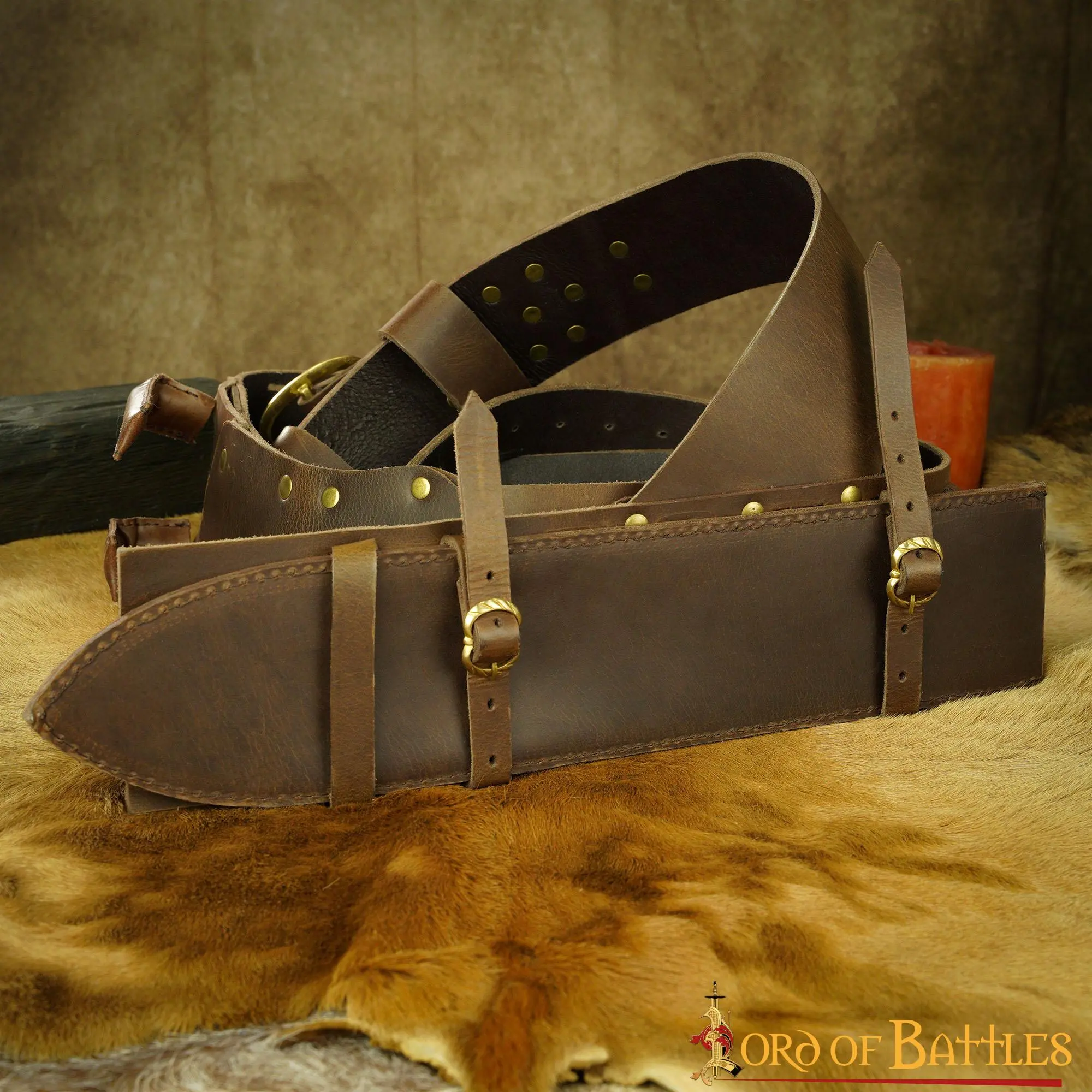 Medieval Back Hanger Baldric Genuine Leather Sword Sheath - Image 6