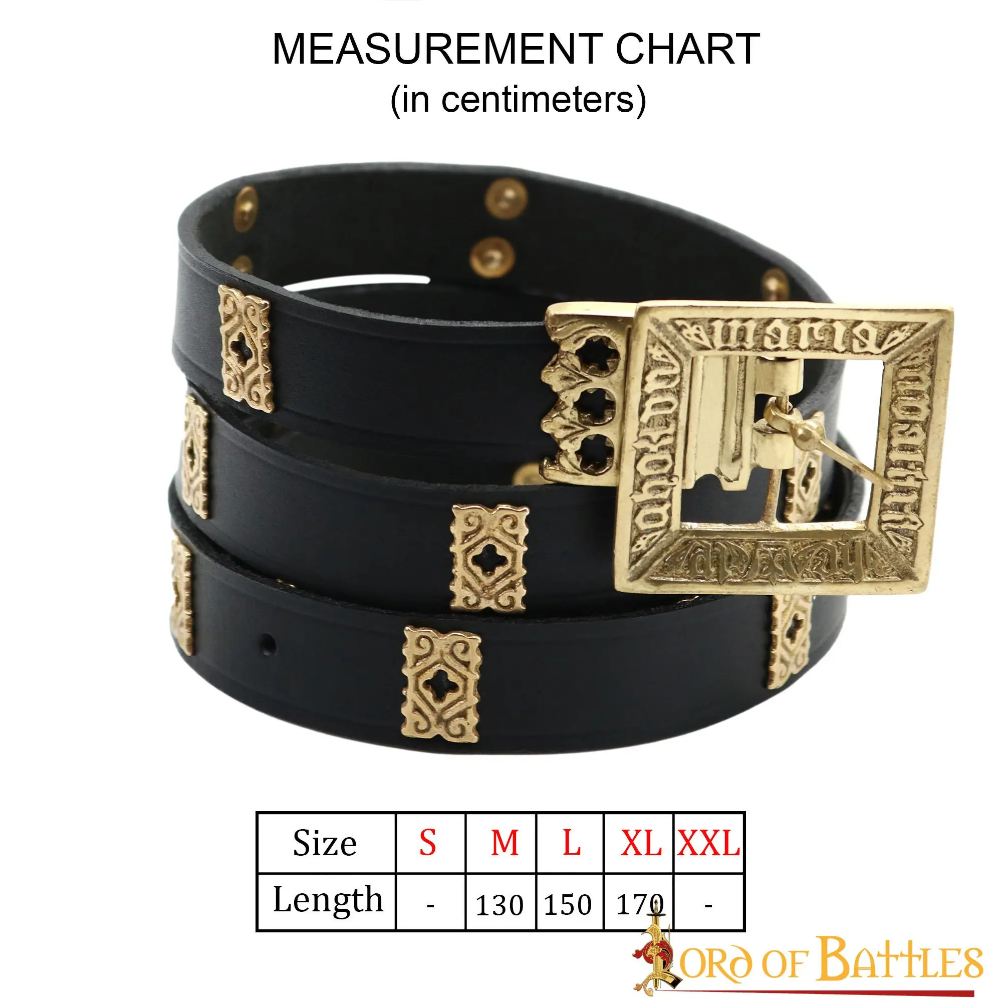 Medieval Eric Of Pomerania Leather Belt With Pure Brass Details - Image 4