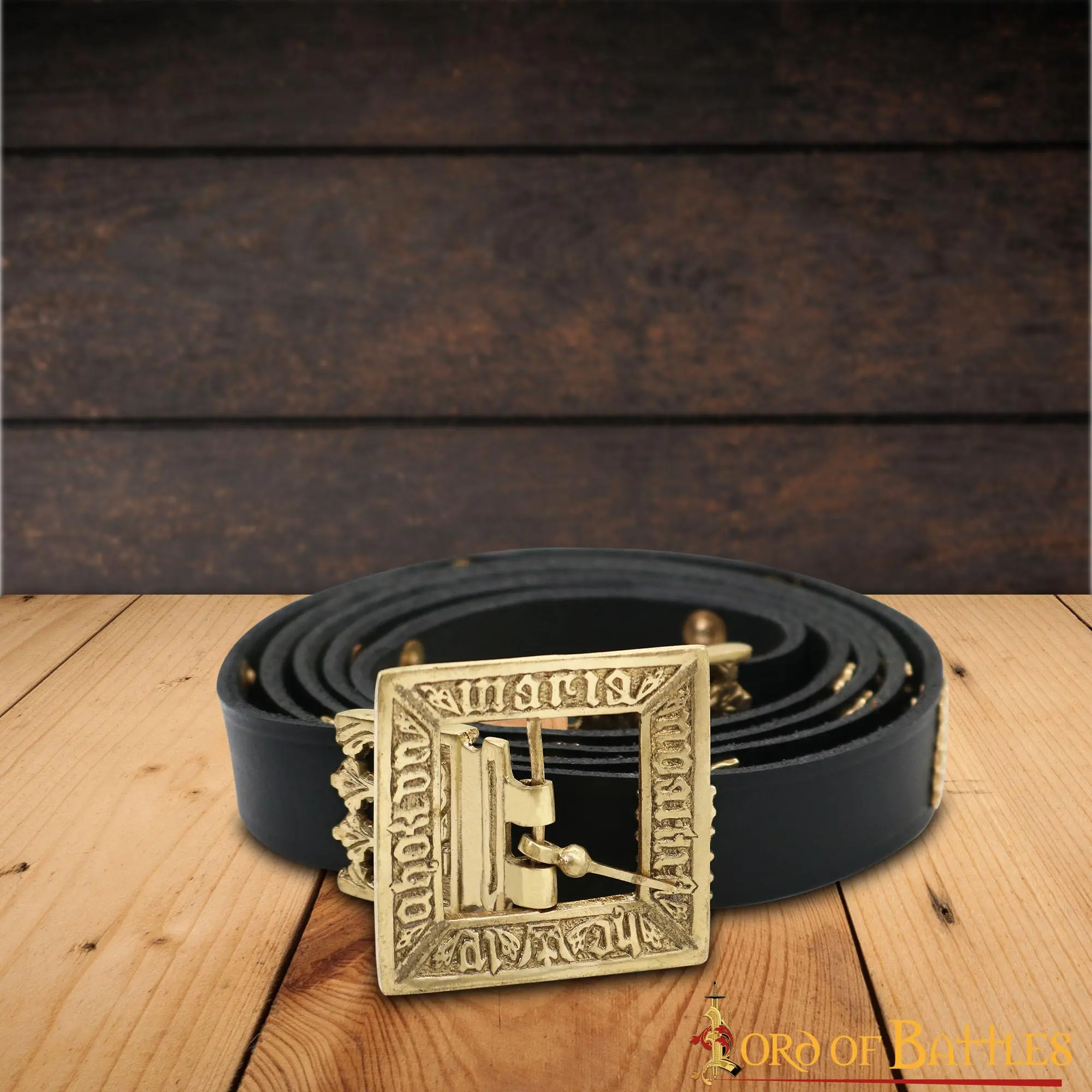 Medieval Eric Of Pomerania Leather Belt With Pure Brass Details