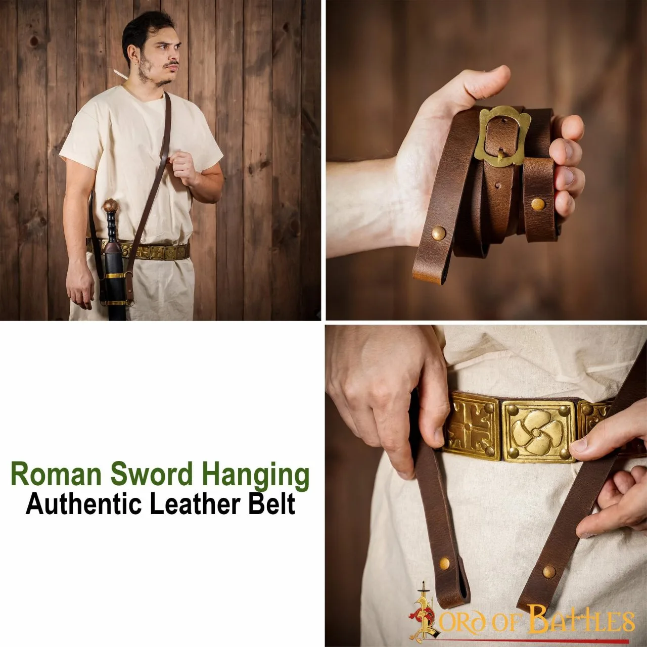 Roman Sword Hanging Genuine Leather Belt - Image 5