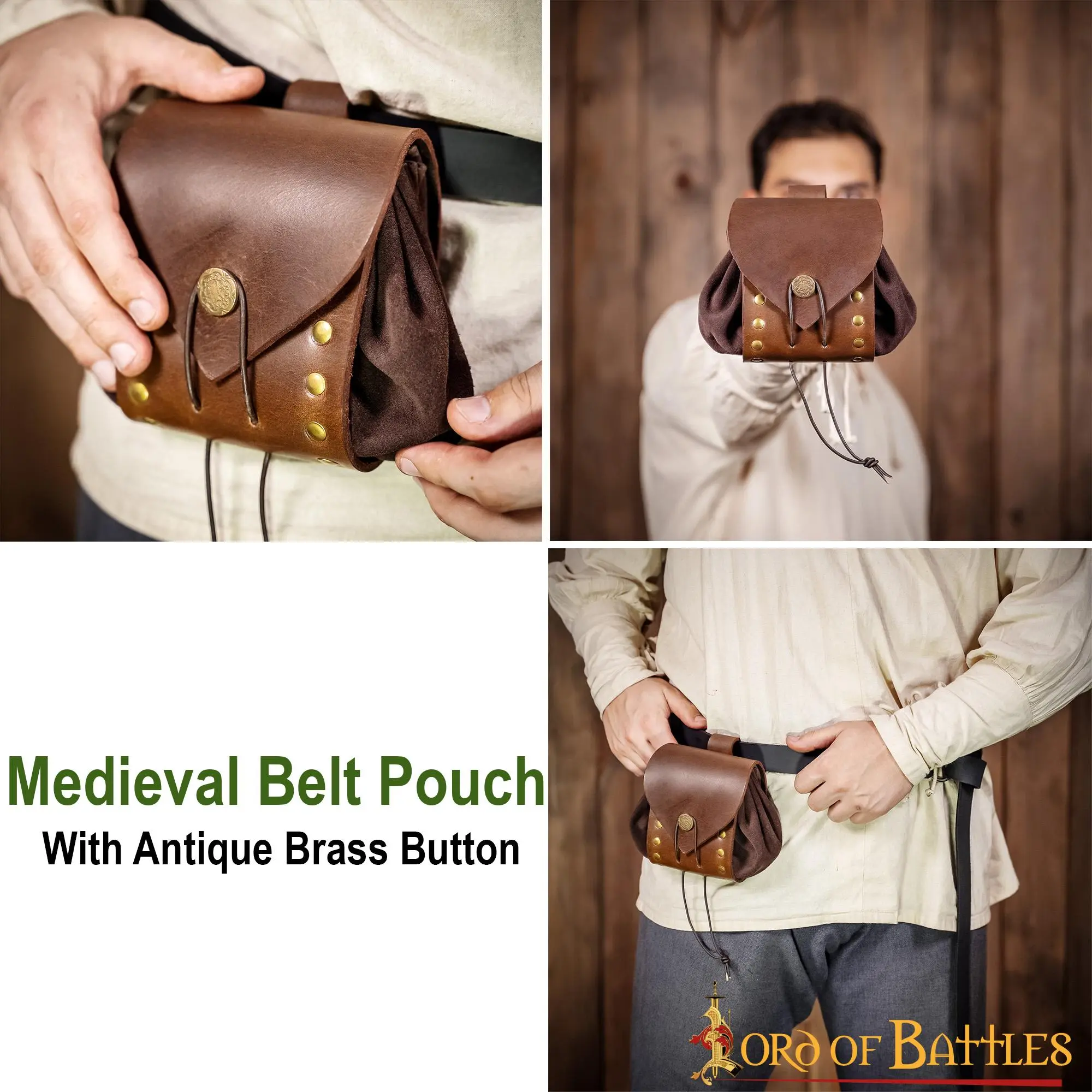 Out On An Odyssey Medieval Belt Pouch With Antique Brass Details - Image 5