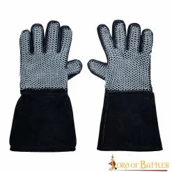 Handcrafted Genuine Suede Gloves With Butted Chainmail