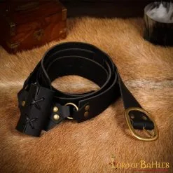 Medieval Genuine Leather Belt With Sword Hanger