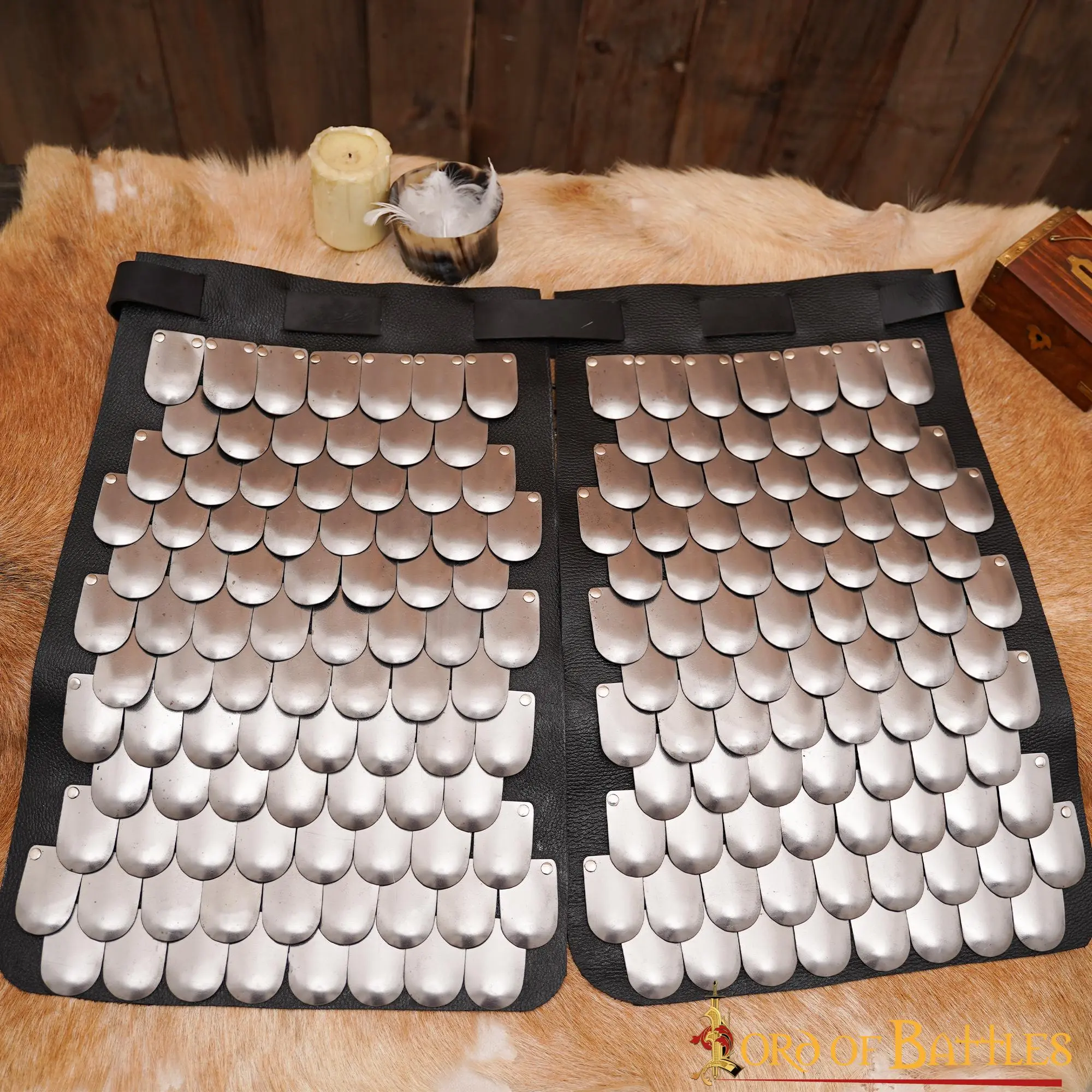 Viking Warrior Scale Skirt Genuine Leather And 20 Gauge Steel Scales