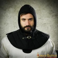 Medieval Padded Arming Cap With Hood Ready For Your Pauldrons