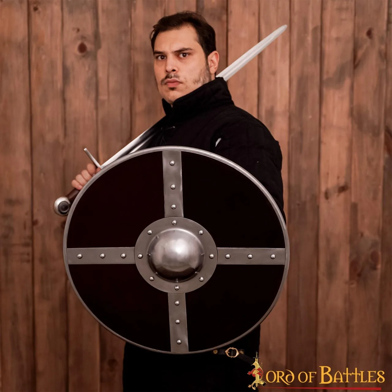 Viking Wooden Shield With Steel Umbo And Fittings - Image 6