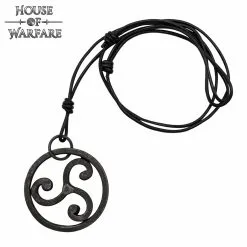 The Celtic Warrior Hand Forged Triskelion Pendant With Leather Cord
