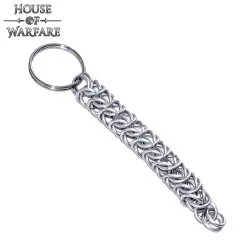 Rustic Chainmail Keychain With Persian Weave Mild Steel Butted, 10mm 16gauge