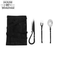 Medieval Hand Forged Cutlery Set With Sheath