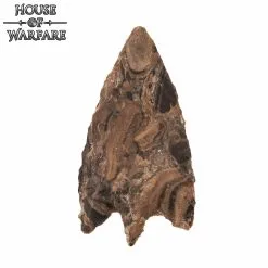 Historic Flint Stone Stemmed Hunting Arrowhead Brown 4.8cm