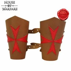 ‘The Templar Knight’ Fantasy Leather Bracers
