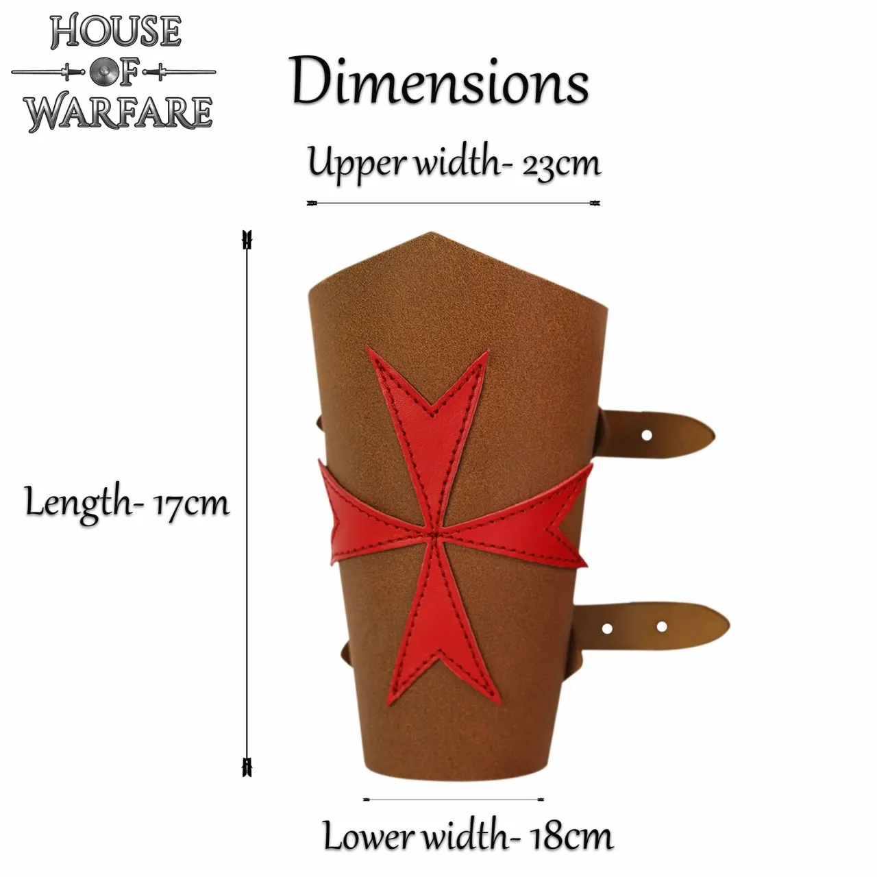 ‘The Templar Knight’ Fantasy Leather Bracers - Image 4