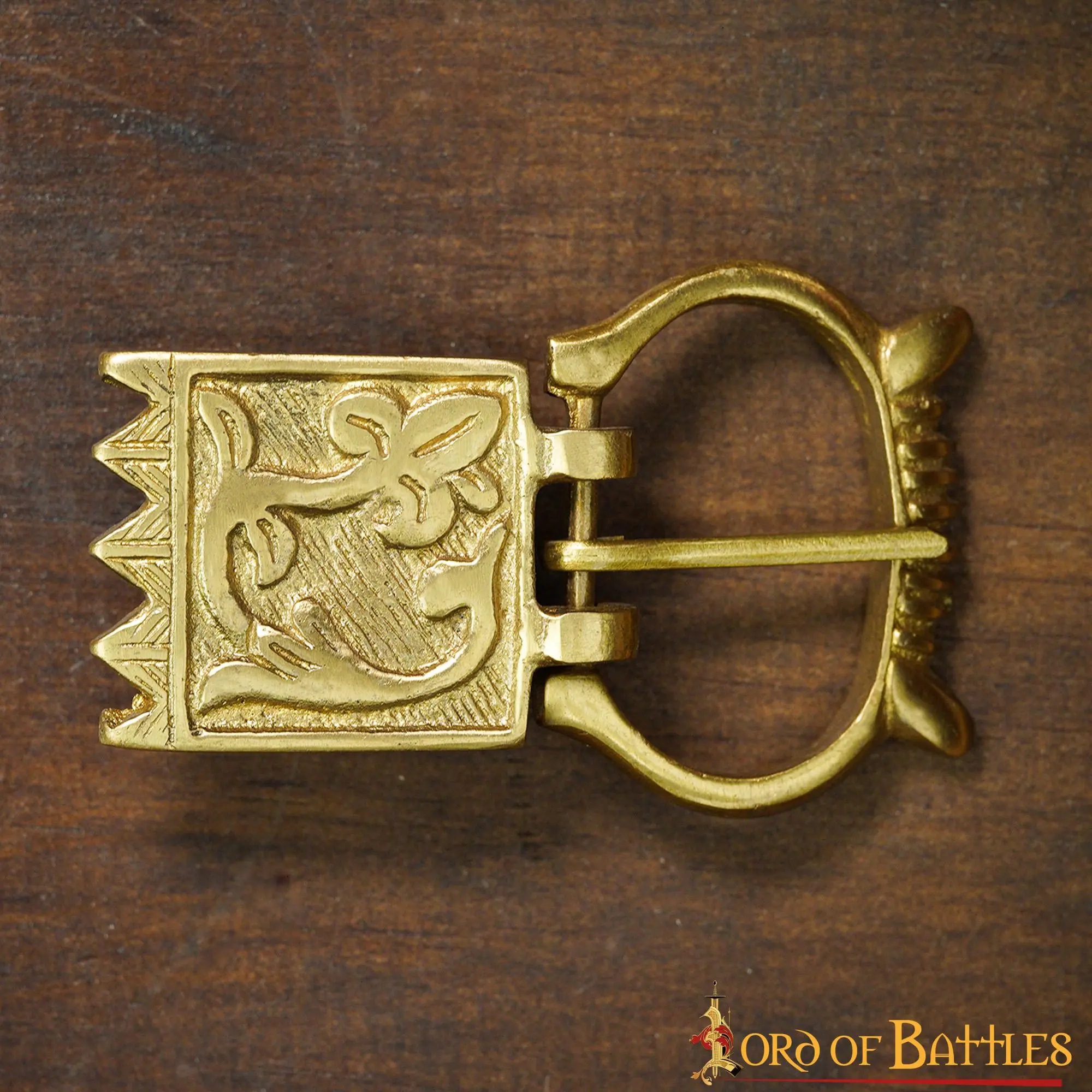 Late Medieval Floral Pure Solid Brass Buckle Belt Accessory - Image 6